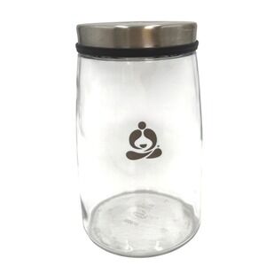 Teavana Glass Tea Canister 1800ml Clear Silver Very Clean No Flaws